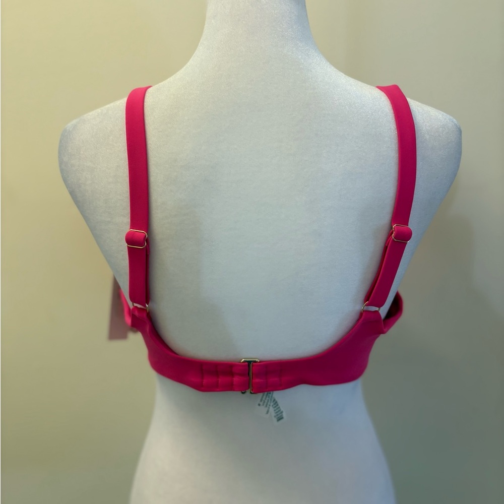 Victoria’s Secret Hot Pink Twist Front Bikini Top Size 36D - Picture 6 of 15